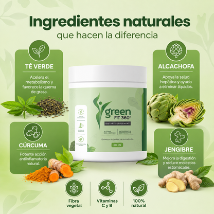 GREEN FIT 360 - DETOX NATURAL EN POLVO | 300 G · 30 TOMAS