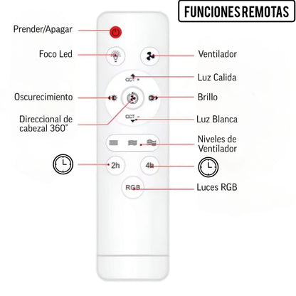 FOCO VENTILADOR LED 4 EN 1
